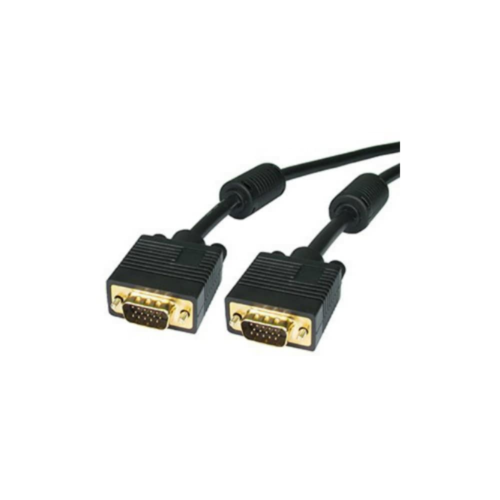 15ft Premium Molded VGA Male to Female Monitor Extension Cable with Ferrites