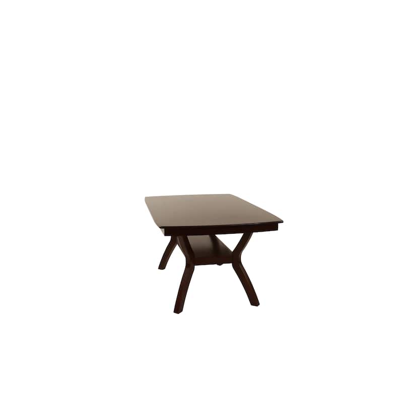Formal Look 1pc Dining Table w Shelve Solidwood Espresso Finish Dining Room Furniture