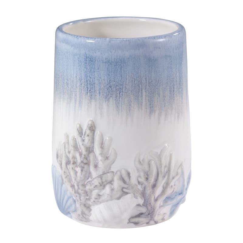 Indeco Home Bathoom Tumble Cup, Coastal Seashell Mable