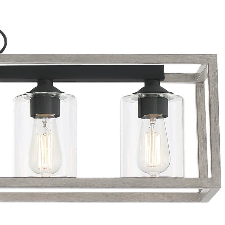 Acroma 5-light Farmhouse Chandelier Rectangle Island Lights for Dining Room - N/A