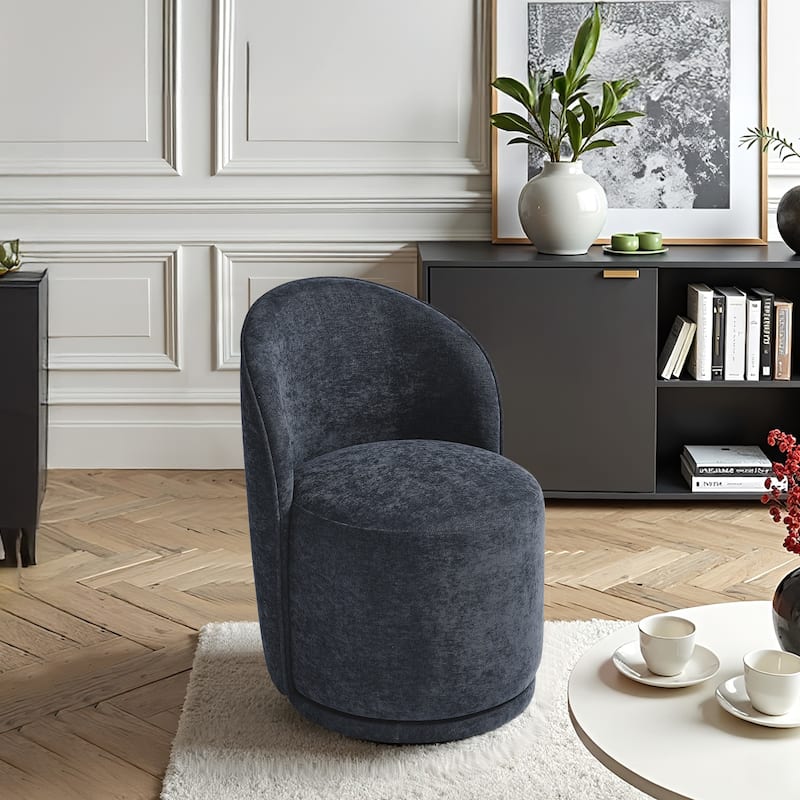 Modern Armless 360-Degree Swivel Dining Chair Barrel Chair