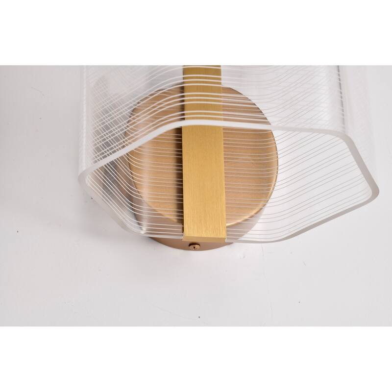 Kenzo LED 1 Light Wall Sconce Vintage Brass Finish Light Guide Panel - Polished Anodized Bronze