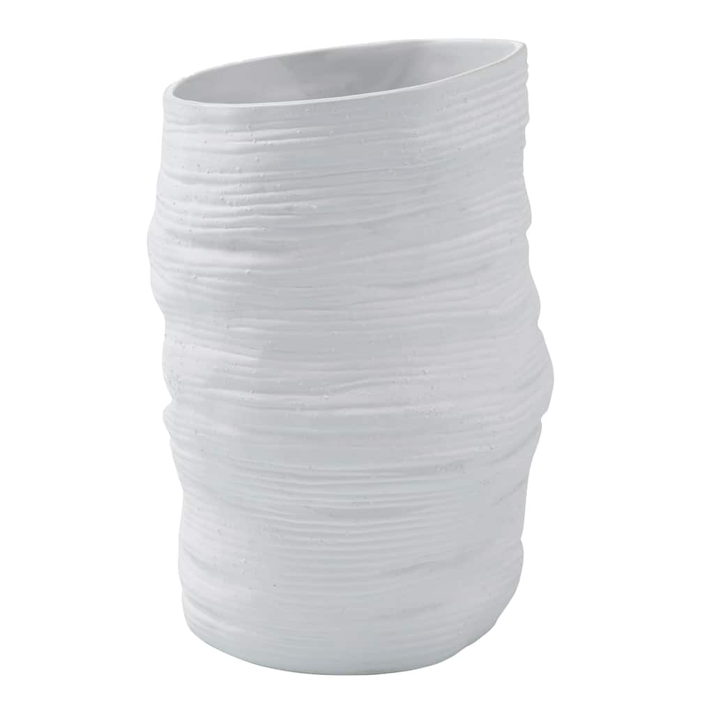 Renwil Azures Indoor Ceramic Stoneware Planter, Textured Matte Off-White