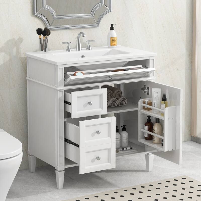 30" Bathroom Vanity with Ceramic Sink