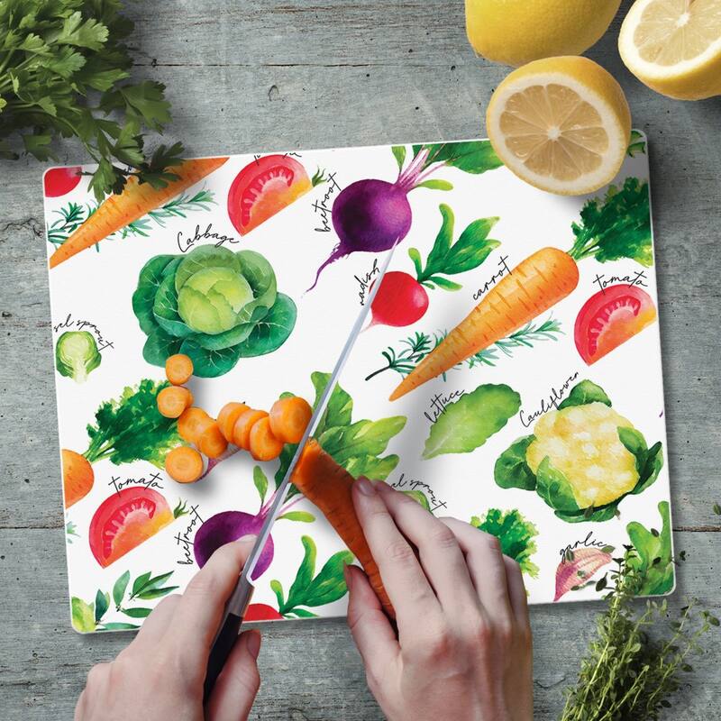 Autumn Gnomes 3mm Heat Tolerant Tempered Glass Cutting Board 10” x 8” Manufactured in the USA Dishwasher Safe