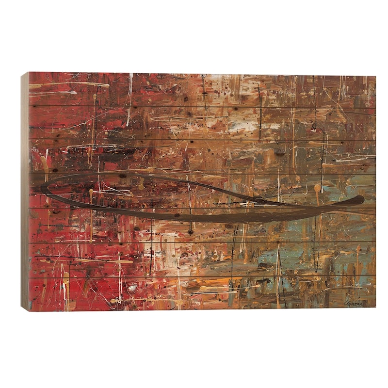 Autumn Print On Wood by Carmen Guedez - Multi-Color - 18x26x1.5