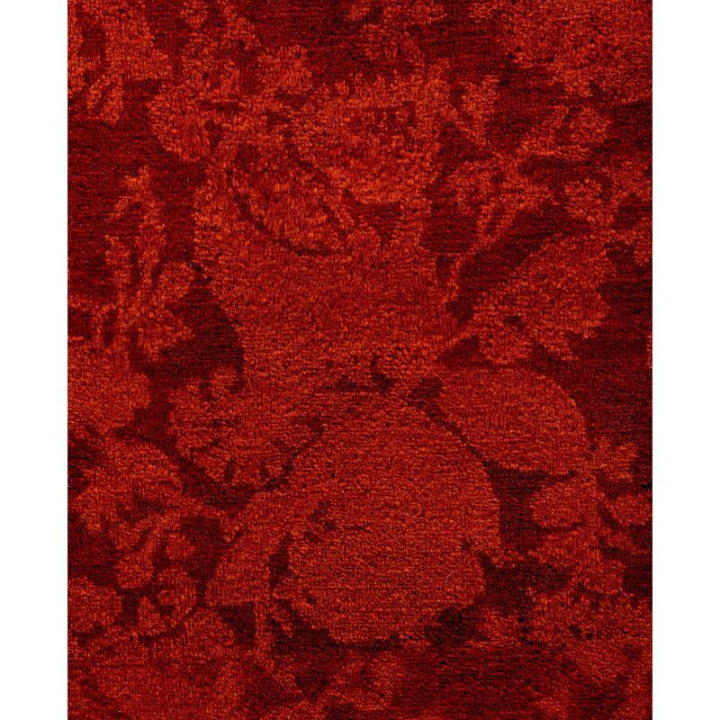 Overdyed One-of-a-Kind Hand-Knotted Area Rug - Orange - 2' 8" x 8' 1"