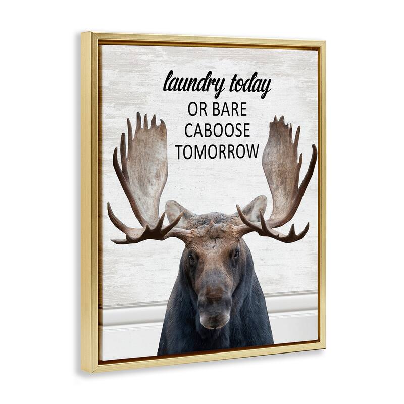 Stupell Laundry Today Bare Caboose Tomorrow Framed Floater Canvas Wall Art Design By Lettered and Lined