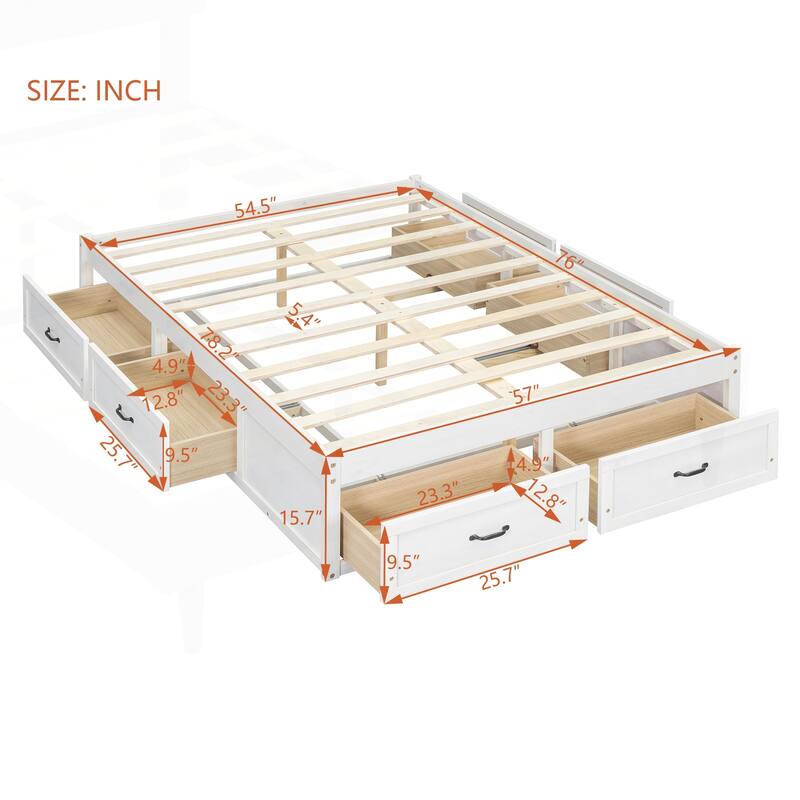 Sophisticated Platform Bed with Abundant Storage and Stylish Design