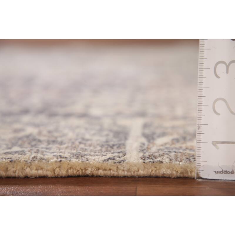 Striped Abstract Accent Rug Hand-Knotted Oriental Wool Carpet - 3'10"x 5'10"