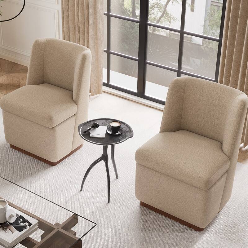 Modern Accent Chair Set of 2, Armless Chairs for Dining Room, Living Room, Bedroom
