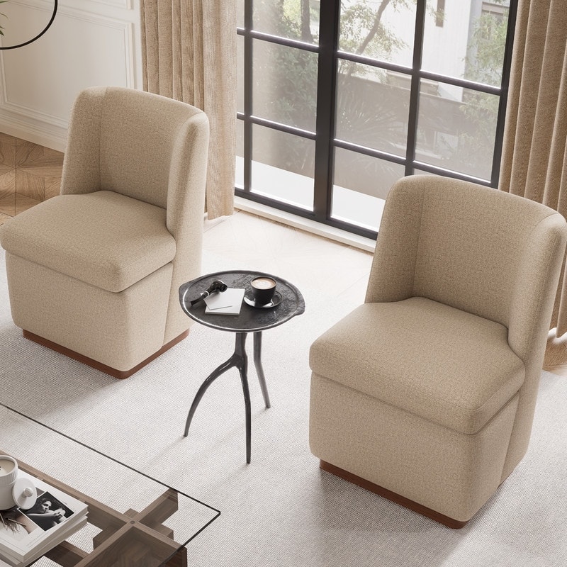 Modern Upholstered Accent Chair with Back for Dining Room, Living Room, Bedroom