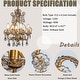 preview thumbnail 8 of 16, 4/6-Lights Vintage Small Candlestick Crystal Chandelier in Antique Gold