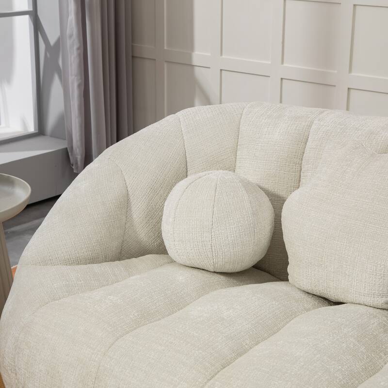 HOMEFUN Chenille Upholstered Durable Comfort Lounger Bean Bag Lazy Sofa