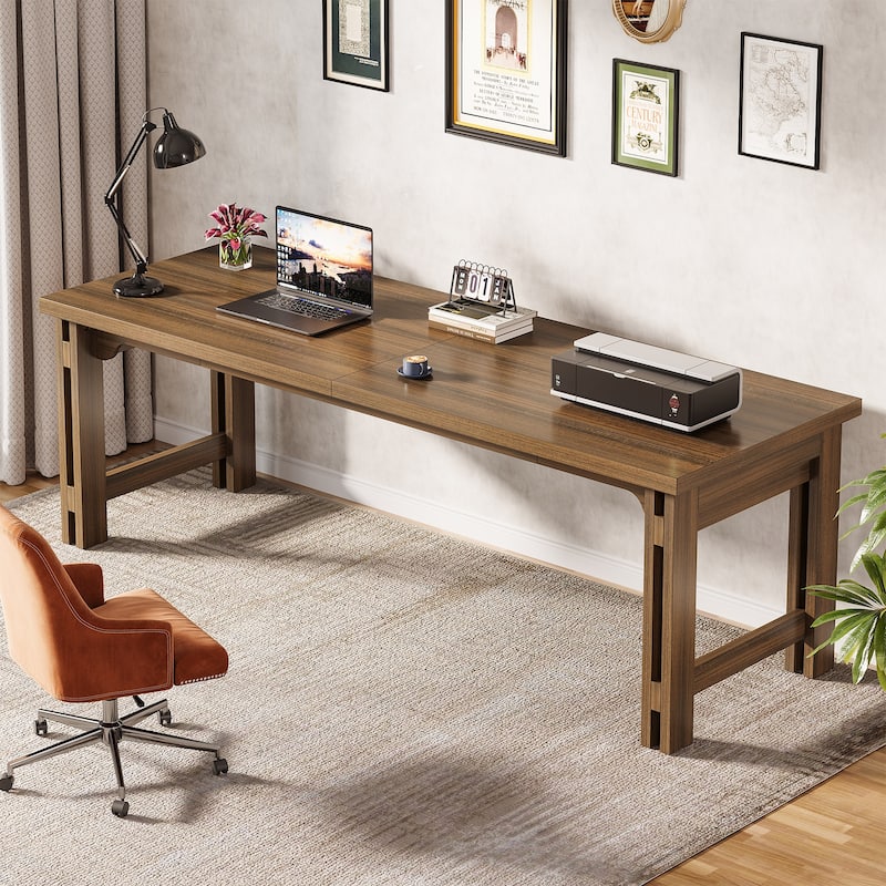 79-Inch Extra Long Desk, Two-Person Desk Double Computer Desk for Home Office