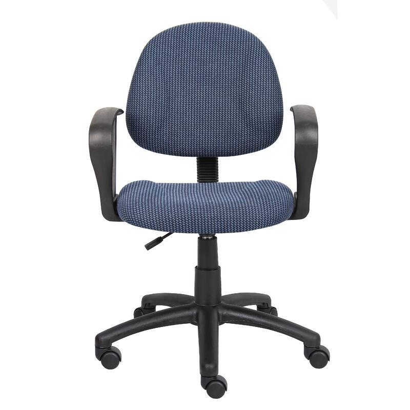 Jea Swivel Posture Chair, Loop Arms, Blue Tweed, Rolling Wheels