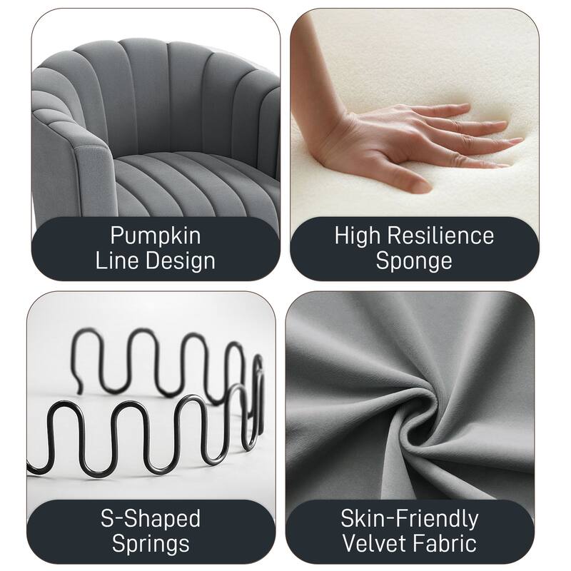 Ouyessir Oversized Modern Upholstered Accent Chair with Tufted Back