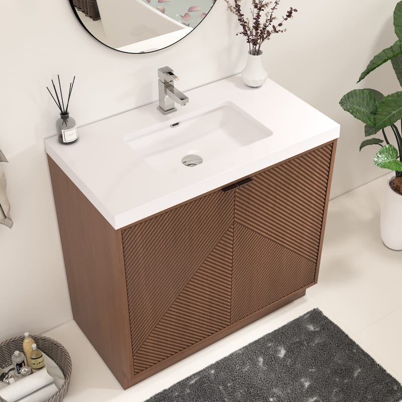 Milano 36" Freestanding Bathroom Vanity with Reinforced Acrylic Sink