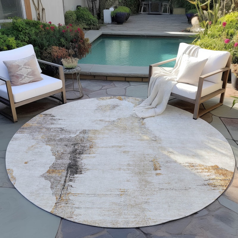 Machine Washable Indoor/ Outdoor Chantille Abstract Cloud Rug