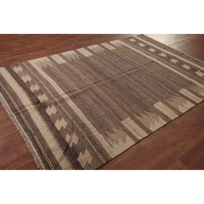 Nomadical Kilim Persian Vintage Area Rug Hand-Woven Wool Carpet - 5'5"x 8'2"