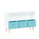 preview thumbnail 9 of 7, Kids bookcase with Collapsible Fabric Drawers, Children's Book Display, Toy Storage Cabinet Organizer, White/Blue