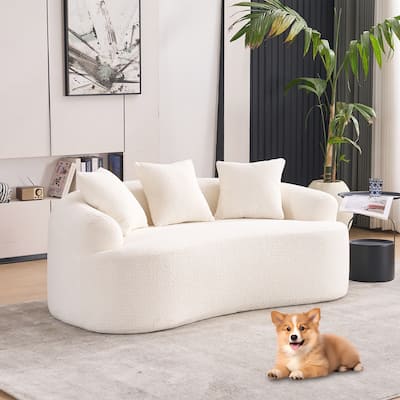 Chenille Fabric Loveseat Sofa