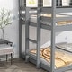 preview thumbnail 4 of 21, Low Bunk Bed with House Semi-enclosed Roof,Guardrails, Bedside Shelves and Ladder, Twin Over Twin