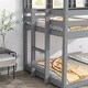 preview thumbnail 15 of 21, Twin over Twin Size Wood Low Bunk Bed with Roof