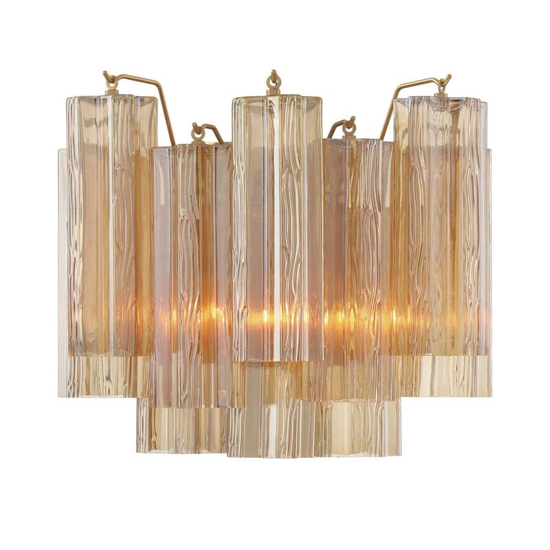 Crystorama Lighting Group ADD-302-AM Addis 2 Light 12" Tall Wall - Aged Brass