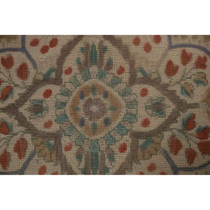 Blue Floral Tabriz Persian Vintage Area Rug HandKnotted Wool Carpet