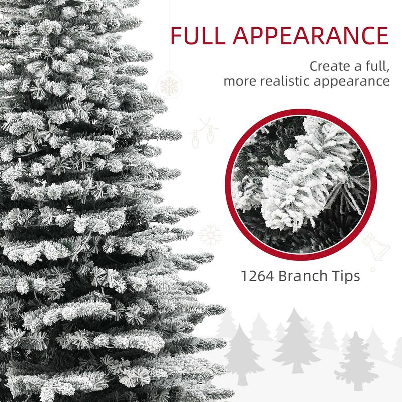 7.5ft Artificial Pre-Lit Christmas Pine Tree with 500 LED Lights and Remote Control for Indoor Holiday Decor