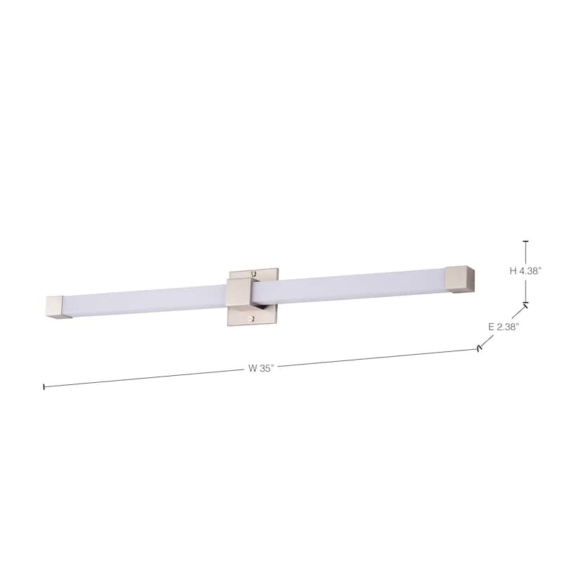 Brightwyn 35 Inch LED Vanity Brushed Nickel Finish - Brushed Nickel