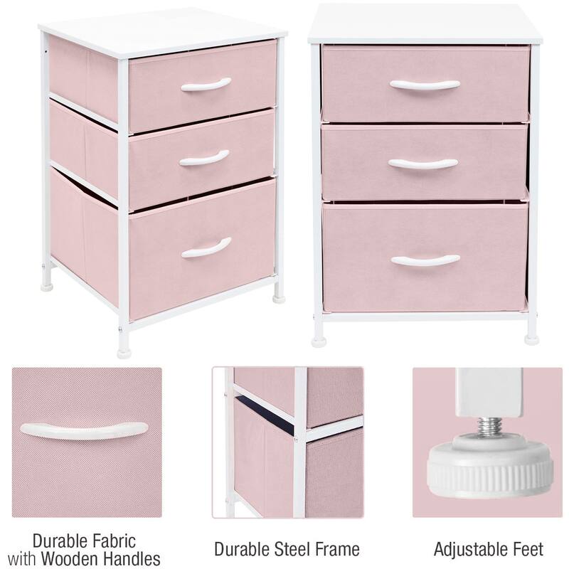 Sorbus 3 Drawer Display Nightstand