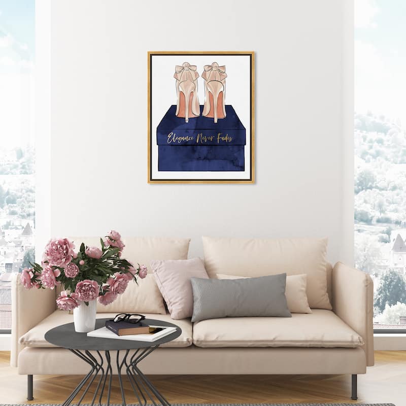 Oliver Gal 'Elegance Never Fades Heels Navy' Fashion and Glam Wall Art ...