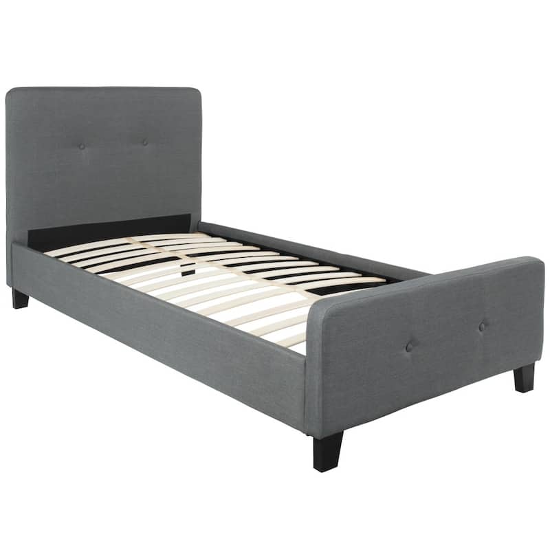 Button Tufted Upholstered Casual Style Platform Bed