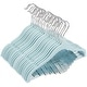 preview thumbnail 1 of 4, Blue Velvet Clothes Hangers with Clips for Baby Nursery and Kids Closet, Ultra Thin, Nonslip (12 Inches, 24 Pack)