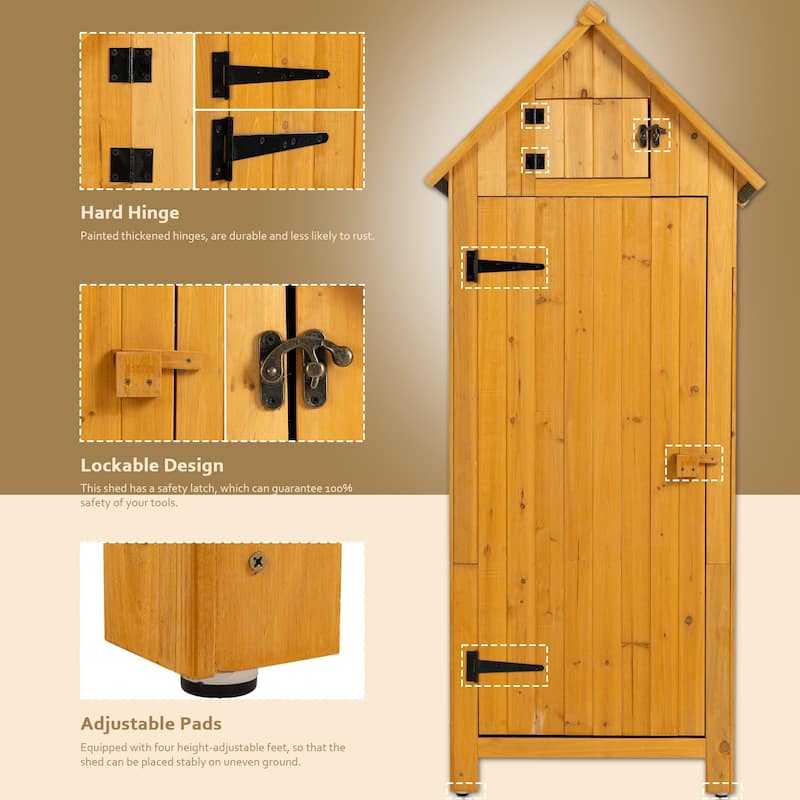 30.3"L X 21.3"W X 70.5"H Outdoor Storage Cabinet Tool Shed