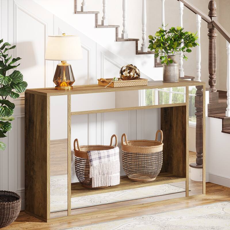 47 Inches Farmhouse Console Table with Storage Shelf