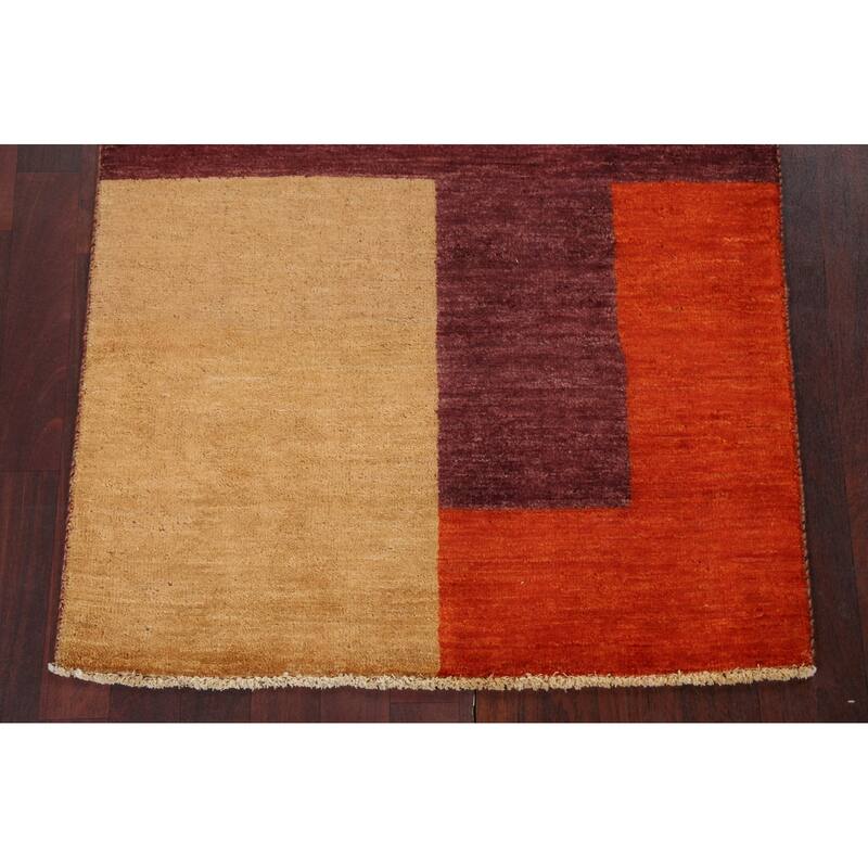 Contemporary Gabbeh Kashkoli Area Rug Wool Hand-knotted Office Carpet - 3'0" x 5'1"