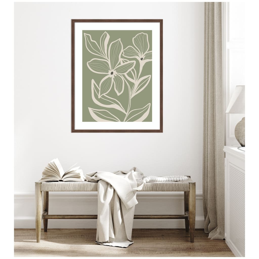 Kate and Laurel Delicate Flowers with Veins by Nikita Jariwala Framed Wall Art Print