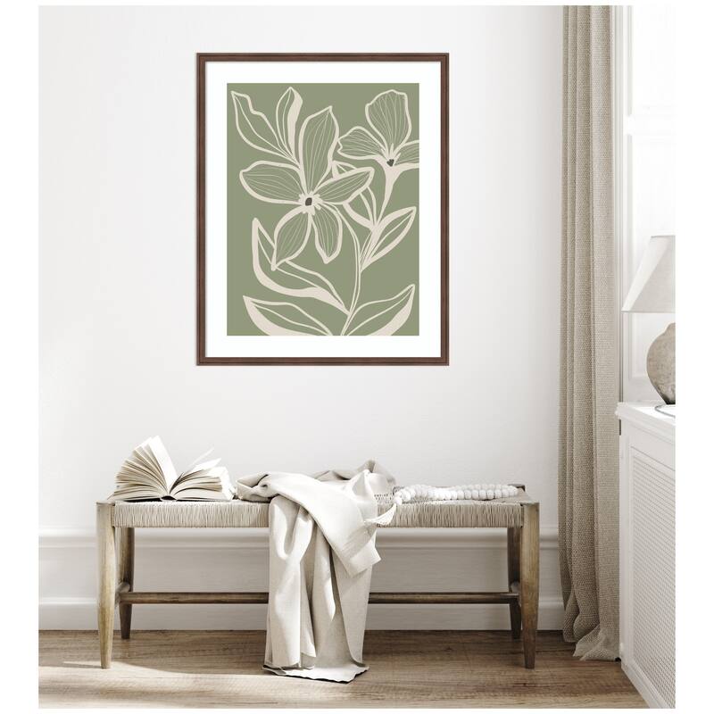 Kate and Laurel Delicate Flowers with Veins by Nikita Jariwala Framed Wall Art Print