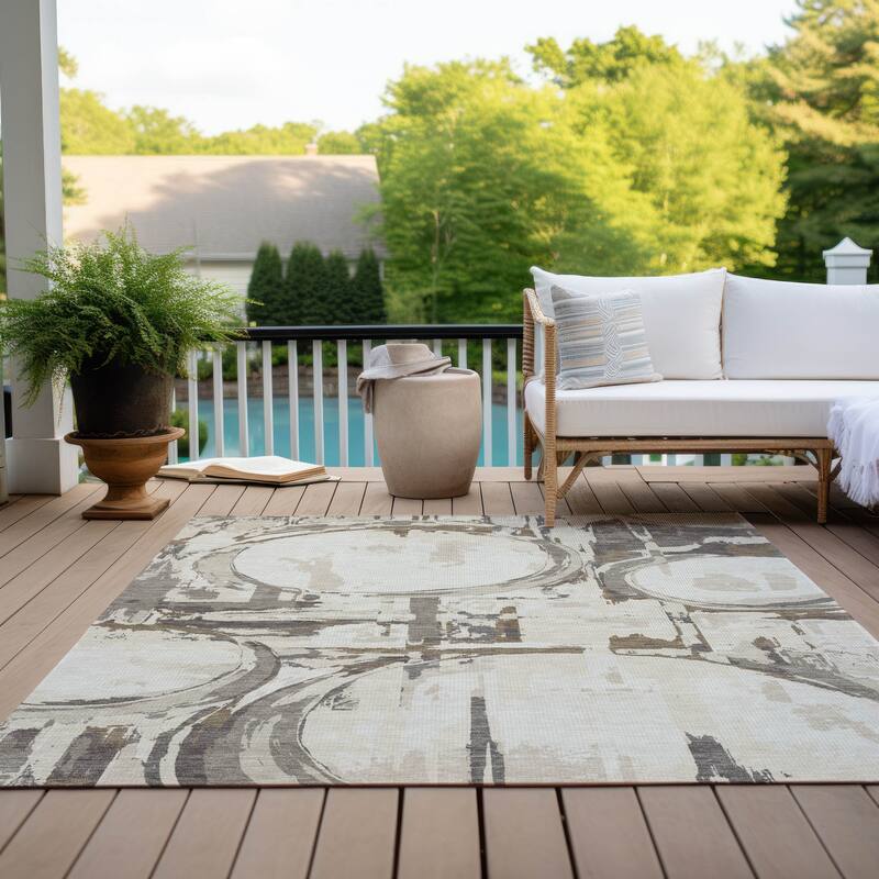 Machine Washable Indoor/ Outdoor Chantille Contemporary Rug