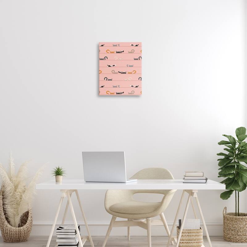 Stupell Peeking Cats on Pink Canvas Wall Art Design By Sazerelli Designs