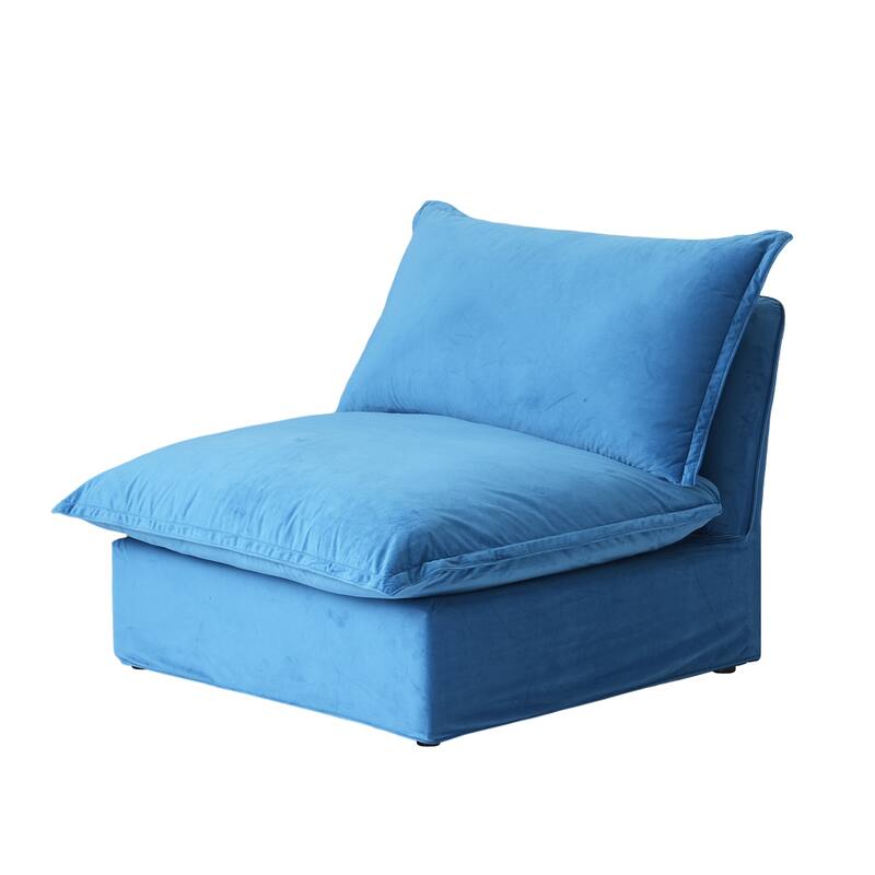 6 Piece U-shaped Velvet Upholstery Modular Sectional Sofa with 2 Ottoman