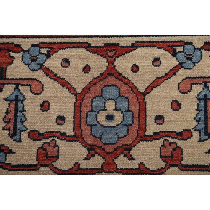 Red Heriz Serapi Turkish Oriental Wool Area Rug Hand-knotted Carpet - 9'9" x 13'0"