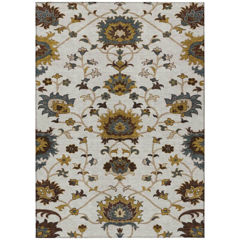 Machine Washable Indoor/ Outdoor Traditional Luna Chantille Rug