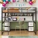 preview thumbnail 11 of 16, Full Size Loft Bed with Desk,Drawers,Bedside Tray,Charging Station,USB