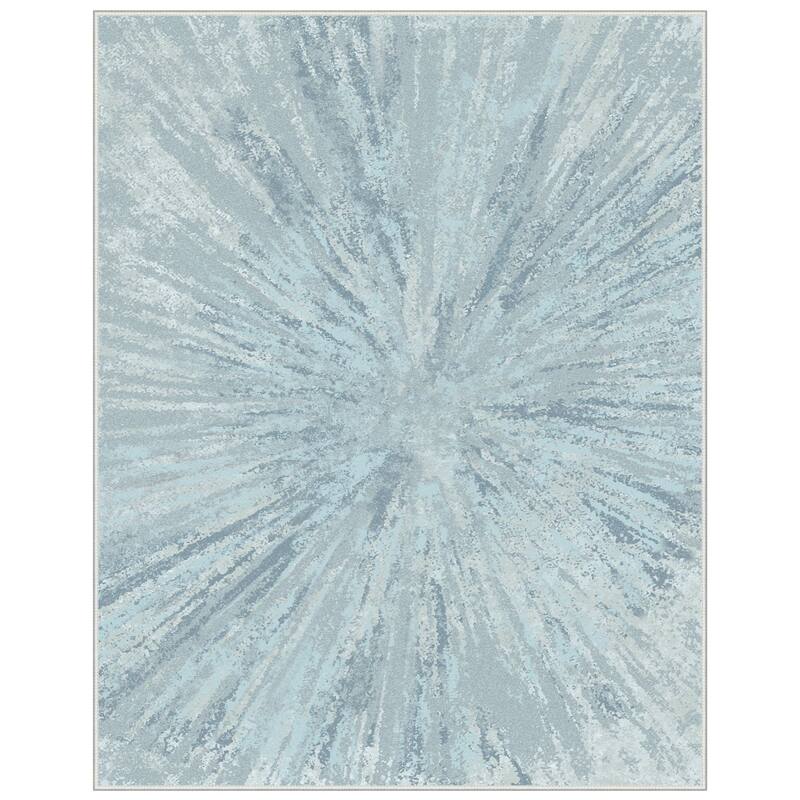 Mcow Abstract Modern Microfiber Low-Pile Washable Area Rug