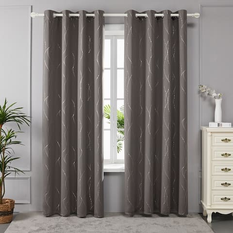 Deconovo Wave Line with Dots 52 Width Curtains Pair(2 Panel)