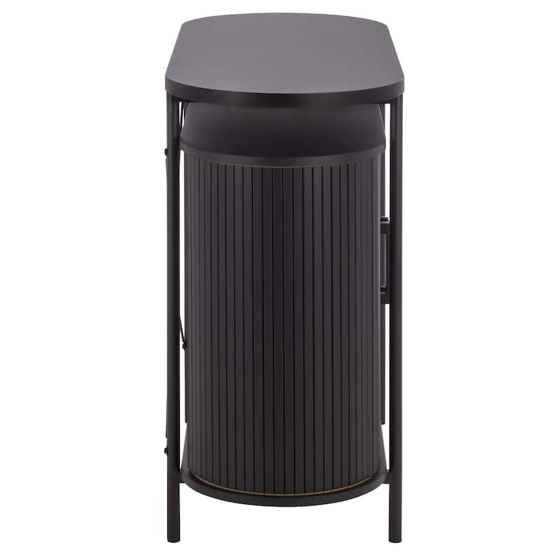 SAFAVIEH Home Etka Tambour Doors Compact Sideboard/TV Stand - 39"W x 16"D x 32"H